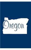 Oregon - Navy Blue Lined Notebook with Margins: 101 Pages, Medium Ruled, 6 x 9 Journal, Soft Cover