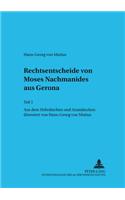 Rechtsentscheide Von Moses Nachmanides Aus Gerona