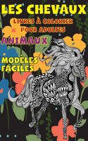 Livres à colorier pour adultes - Modèles faciles - Animaux - Les chevaux