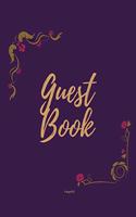 Guest Book - Golden Frame #4 on Pink Paper