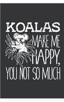 Notebook: Koalas Make Me Happy You Not So Much Koala Pun Journal & Doodle Diary; 120 Dot Grid Pages for Writing and Drawing - 6x9 in.