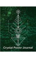 Crystal Power Journal: Isometric Crystal Grid and Small Hexagonal Grid Pages-Blank Lined Pages for Sacred Geometry Meditation Notes-Green Life Cover