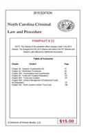 North Carolina Criminal Law and Procedure-Pamphlet 22
