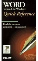 Word for Windows 6 Quick Reference