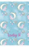 Lady H: Dot Grid Journal with Her Unicorn Name/Initial with Christmas Theme