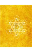Metatron's Cube Golden 8.5 x 11 150 Pages College Ruled Journal Notebook