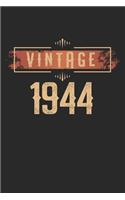 Vintage 1944: diary, notebook, book 100 lined pages in softcover for everything you want to write down and not forget