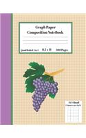 Graph Composition Notebook 4 Squares per inch 4x4 Quad Ruled 4 to 1 / 8.5 x 11 100 Sheets: Cute Funny Grape Gift Notepad / Grid Squared Paper Back To School Gift Notebook For Math Teens Science Adults Students Programmers note taking and f
