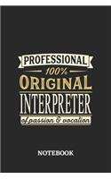 Professional Original Interpreter Notebook of Passion and Vocation: 6x9 inches - 110 dotgrid pages - Perfect Office Job Utility - Gift, Present Idea