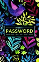 Internet Password Logbook - Journal - Libreta - Cahier - Taccuino - Notizbuch: 100 Page Password Book to Track & Organize Your Computer Logins, Internet Addresses & Usernames: Watercolor Flowers on Black 168-4