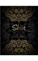 Get Shit Done: 2 Year Weekly Planner Organizer: Daily Weekly Yearly 24 Month Calendar for Academic Agenda Gold Mandala & Black Background Cover