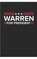 Warren 2020 Notebook - Elizabeth Warren Gift - Vintage President Journal - 2020 Election Diary for Democratic Friends And Family