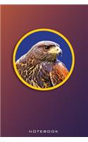 Notebook: Desert Buzzard, Harris Hawk, Buteo. Format A5, 120 pages, fine light grey lined. Daily entries, notes and journal for the falconer, Ornithologist, n