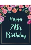 Happy 7th Birthday: Birthday Journal Happy Birthday 7 Years Old - Journal for kids - 7 Year Old Christmas birthday gift