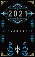 2021 Monthly Planner: 12 Month January to December Planner with Tabs Notebook, Contacts, Password & Birthday Log Vintage Design