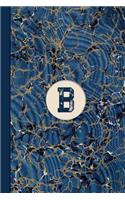 Monogram B Marble Notebook (Blue Ginger Edition): Blank Lined Marble Journal for Names Starting with Initial Letter B