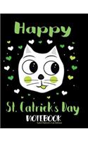 Happy St Catricks Day Notebook Saint Patrick's Cat Edition