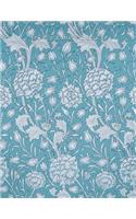 A4 Floral Blue Notebook