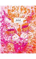 Lined Journal (Diary, Notebook): 8.5 X 11, Pink Orange Cat Cover, Wide Rule Notebook