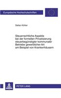 Steuerrechtliche Aspekte Bei Der Formellen Privatisierung Steuerbeguenstigter Kommunaler Betriebe Gewerblicher Art Am Beispiel Von Krankenhaeusern