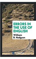 Errors in the Use of English