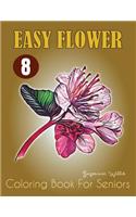 Easy Flower Coloring Book for Seniors