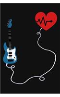 Guitar Heartbeat: Notebook For Guitar Players To Write Down Lyrics, Notes, Music, Songs - Music 6 x 9 120 Pages Blank Lined Journal