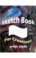 Sketch book for creatives with style: Big 8.5 X 11 sketch book for light pencils and pencil crayon drawings for artists practise pad