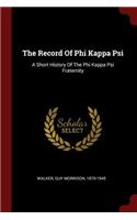 The Record Of Phi Kappa Psi