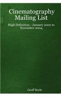 Cinematography Mailing List - High Definition - January 2001 to November 2004