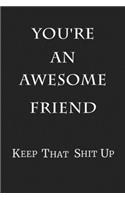 You're An Awesome Friend Keep That Shit Up: 6x9 Blank Lined 100 Pages Journal & Notebook