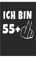 Ich Bin 55 + Mittelfinger: Notizbuch - (A5) 6x9 Zoll - Kariert - 120 Seiten - Geburtstags Geschenk