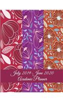July 2019-June 2020 Academic Planner: Red Colorful Flowers, Calendar Book July 2019-June 2020 Weekly/Monthly/Yearly Calendar Journal, Large 8.5" x 11" 365 Daily journal Planner, 12 Month