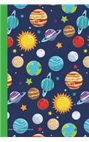 Solar System Journal Notebook: 100 Pages 6 x 9 Lined Writing Pages Paper Diary Planner To Do List Science Planets Space Earth Moon Sun