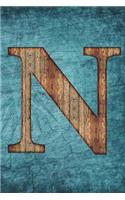 Monogrammed Notebook - N: Initial N Notebook - Vintage Scrapbooking Steampunk Tall Ship Design (6"x9" Blank Journal A5 150 pages)(14 Monogrammed Notebooks & Journals)