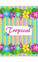 Tropical Flowers Composition Notebook