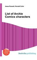 List of Archie Comics Characters: (English)