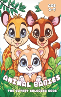 Cute Animal Babies Coloring Book: Easy Designs for Kids 3 - 7 years old (Easy & Cute Coloring Books): Single-sided Colouring Pages for Kids and Teens