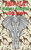 Mandala Coloring Large Print - Animals