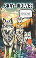Amazing Gray Wolf, kids 4-16, wolves coloring book
