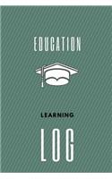 Education learning Log: Notebook, 6x9, Cornell notes, 150 pages, white paper, hardy matte cover.