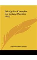 Beitrage Zur Kenntniss Der Gattung Oxyrhina (1894)