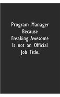 Program Manager Because Freaking Awesome is not an Official Job Title