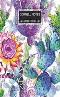 Cornell Notes Notebook: Colorful Cactus College Ruled Cornell Notebook Paper Index and Numbered Page Interior