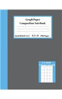 Graph Composition Notebook 4 Squares per inch 4x4 Quad Ruled 4 to 1 / 8.5 x 11 100 Sheets: Cute Black Cover Blue Gift Notepad / Grid Squared Paper Back To School Gift Notebook For Math Teens Science Adults Students Programmers note taking 