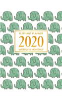 Elephant Planner 2020: Daily Weekly Monthly Calendar Planner - January 2020 through December 2020 - 12 Month Planner - 2020 Monthly Planner - To Do List - Academic Schedul