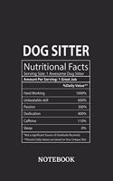 Nutritional Facts Dog Sitter Awesome Notebook