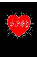 Notebook: Love Sign Language Heart Cupid Partner Gift 120 Pages, 6X9 Inches, Graph Paper