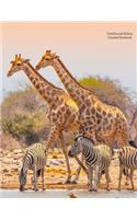 Giraffes and Zebras Unruled Notebook: Unruled, Blank Notebook. No Lines. No Page Numbers. Glossy Cover with Image on Front and Back. Full Size at 8.5 X 11 Inches. Great for Artwork or Jo