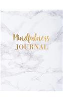 Mindfulness Journal: Daily Reflections and Meditations - Elegant White Marble with Gold Inlay - 8.5 x 11 - 150 College-ruled lined pages - Gift for Women and Girls